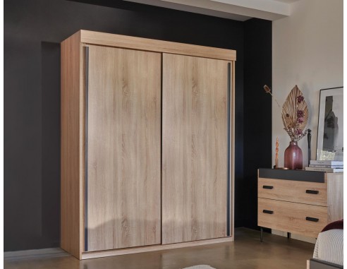 Armoire 2 portes coulissantes bois First