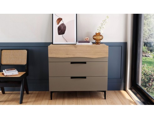 Commode 3 tiroirs largeur 95 cm ECORCE