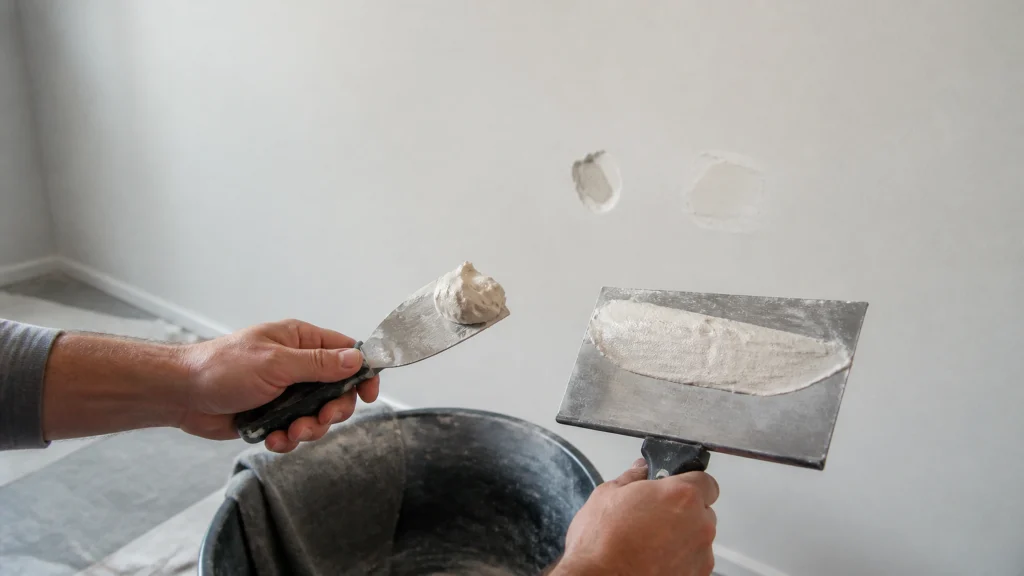 Illustration éditoriale pour l’article « Enduit de rebouchage ou lissage : comment faire le bon choix »