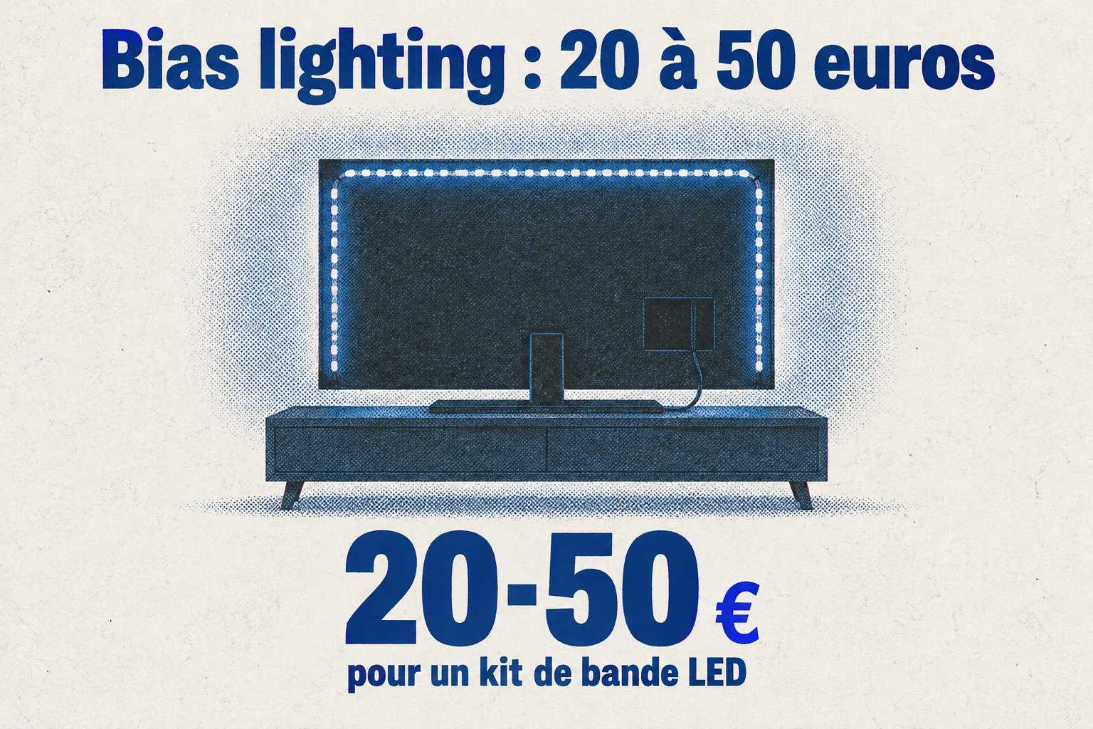 Un kit de bias lighting coûte entre 20 et 50 euros.