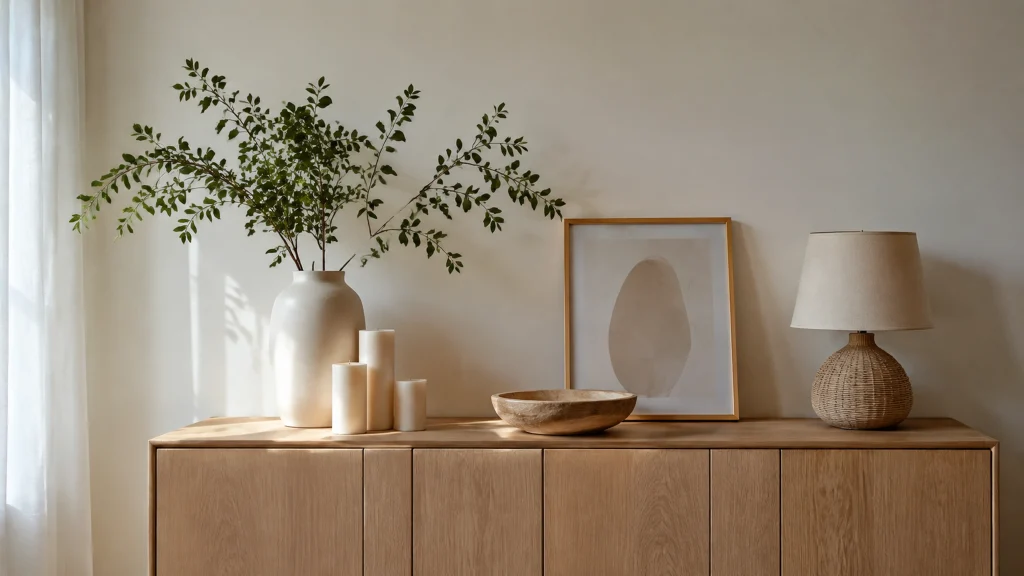 Illustration éditoriale pour l’article « Décoration à poser sur buffet : nos astuces pour réussir »